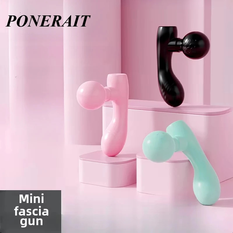 PONERAIT Massage Fascia Gun Mini Portable Rechargeable Muscle Relaxation Dual Head Massager Massage Instrument 250414