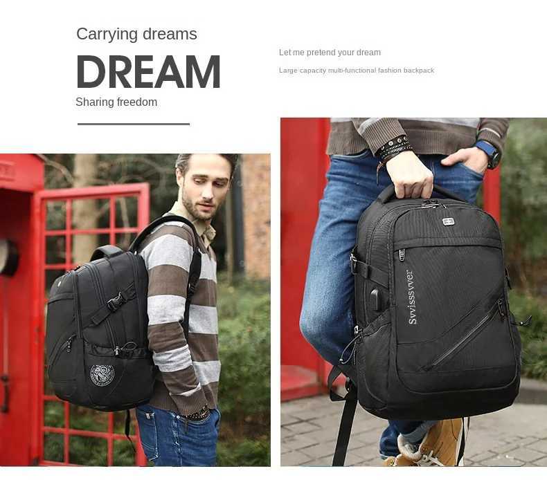 Sabre Leisure Business Backpack Mens FAshion Business Large Capacity Computer Backpack Student BackpackW251113