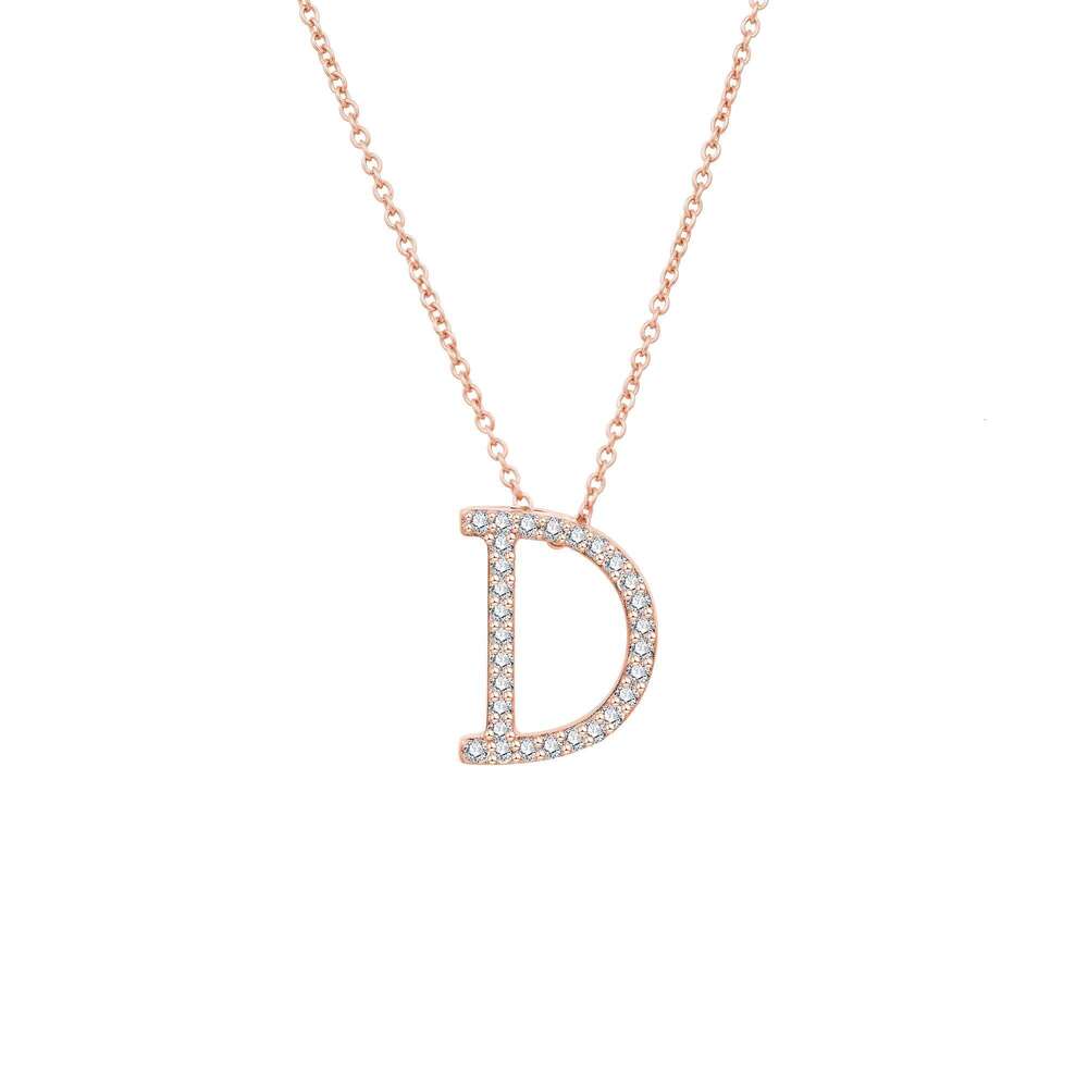 Jewelry letter shaped D-color VVS sandstone pendant necklace made of pure sier, high-quality party gift