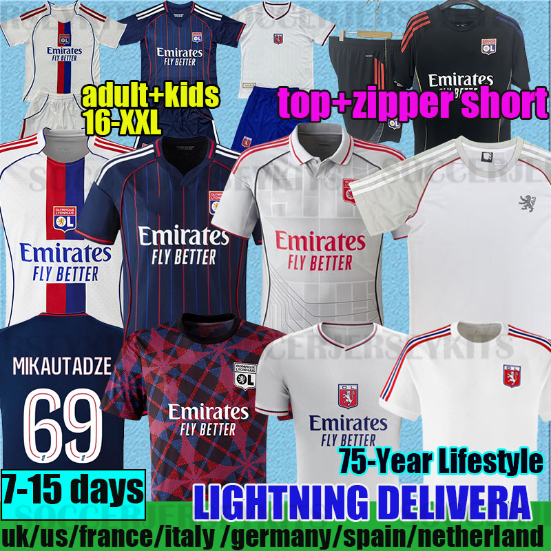 3xl 4xl lyon25 26 MIKAUTADZE Maillot de foot FOFANA Soccer Jersey 75-year-anniversary TOLISSO NUAMAH OL 75th football shirts 2025 T.ALMADA equipment lyon