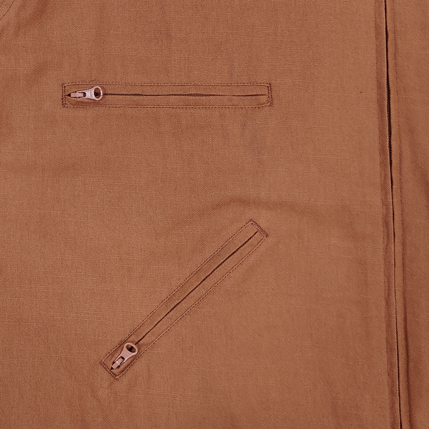 Men's Orange Cotton Zip-Up Jacket with Hidden Hood Zip Stand collar Multi-Pocket Adjustable buttons on cuffs and hem for Autumn Daily Casual Wear