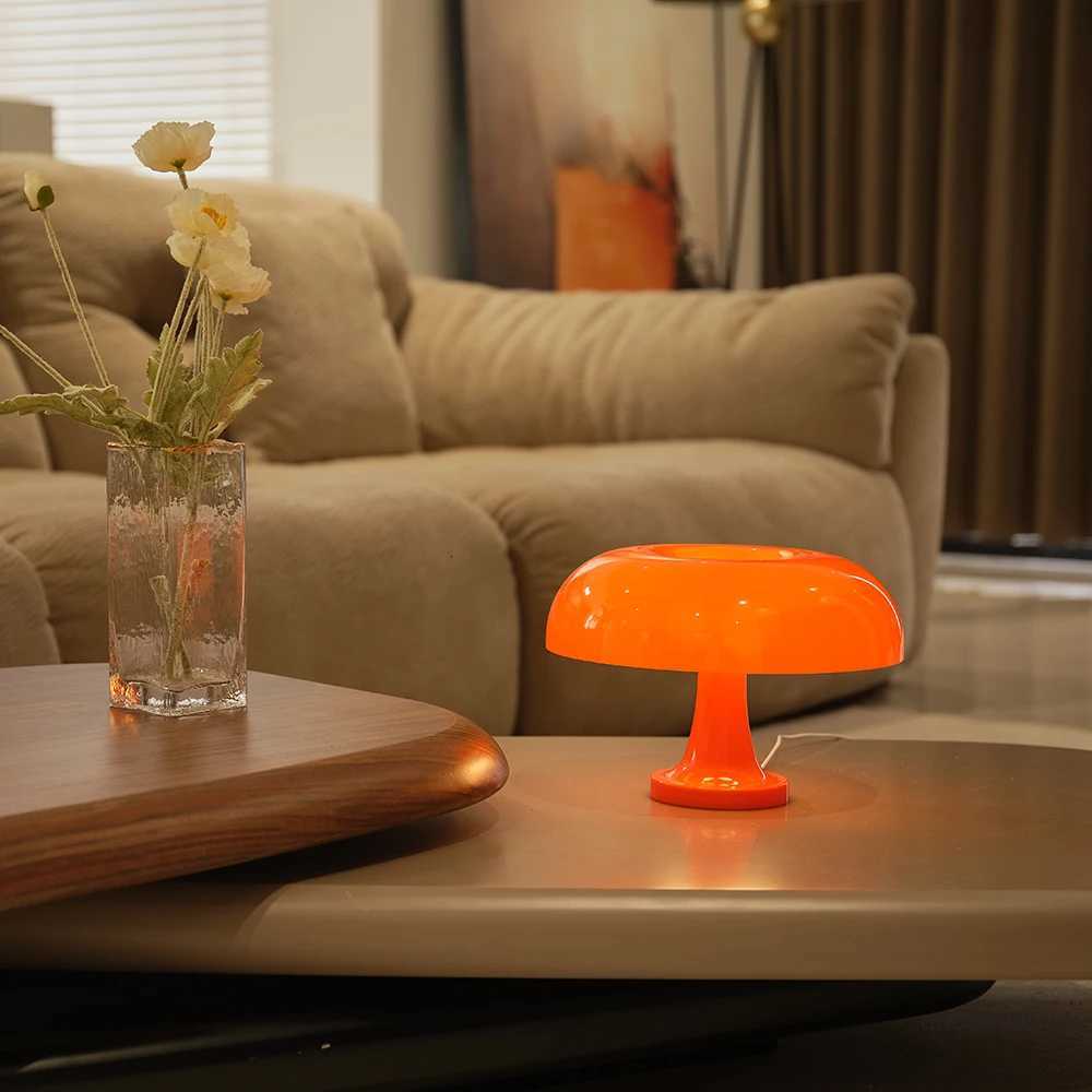Classic Mushroom Modern Bauhaus Art Bedroom Bedside Lamp Danish Designer Orange Decorative M251114