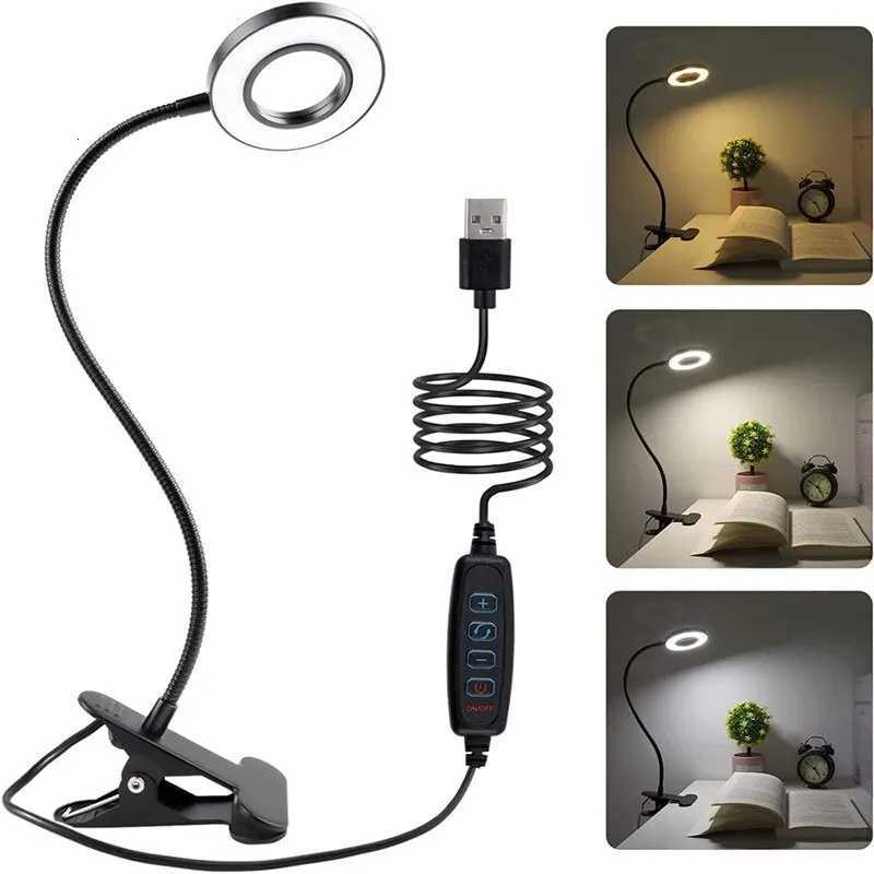 LED Desk Clip Study Lamp USB Book Light 360 Flexible Gooseneck Reading Table Light Brightness Adjustable Study Read Light M251114