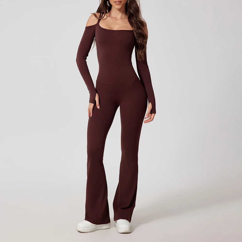 Yoga Jumpsuit Womens Gym Fitness Bodysuits Sports Overalls for Woman Tracksuit Yoga Clothing Female Flared Trousers Sportswear 260626 - view 4