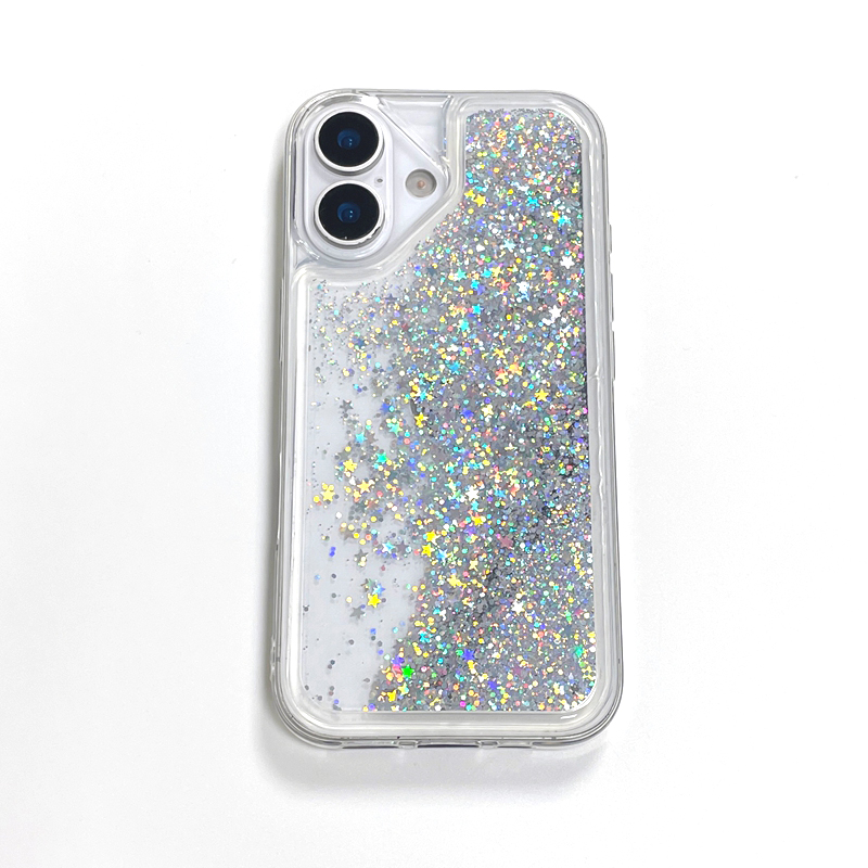 Fashion Quicksand Soft TPU Cases For Iphone 16E 16 15 14 Pro MAX 13 12 11 XR XS X 8 7 Plus Luxury Stars Liquid Starry Bling Glitter Heart Love Floatin