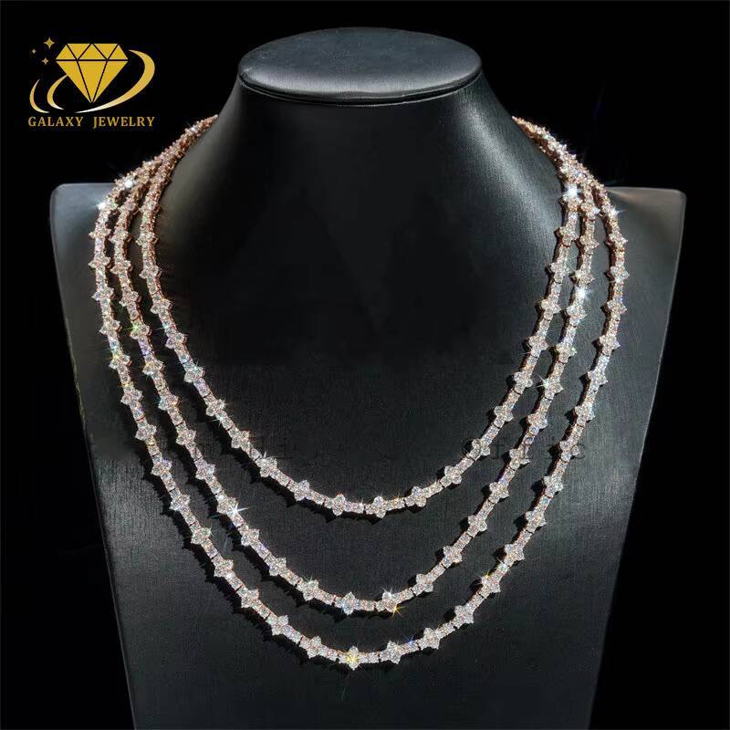 Wholesale Custom Jewelry Pass Diamond Tester S925 Silver 3mm Vvs Moissanite Tennis Bracelet Cross Moissanite Tennis Chain
