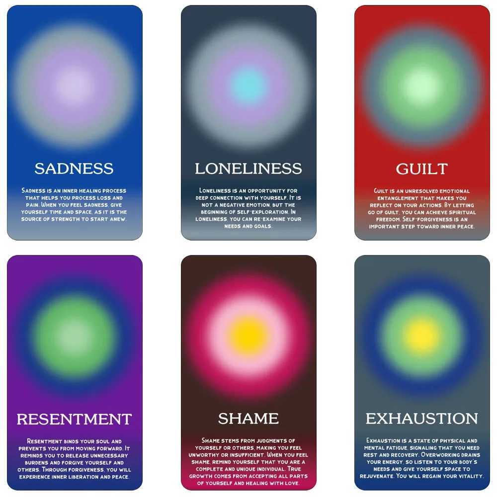 Emotions Insight Oracle Deck 56-Card for Self-Reflection Inner Peace Personal Growth Inner Strength Emotional Tarot Cards C251114