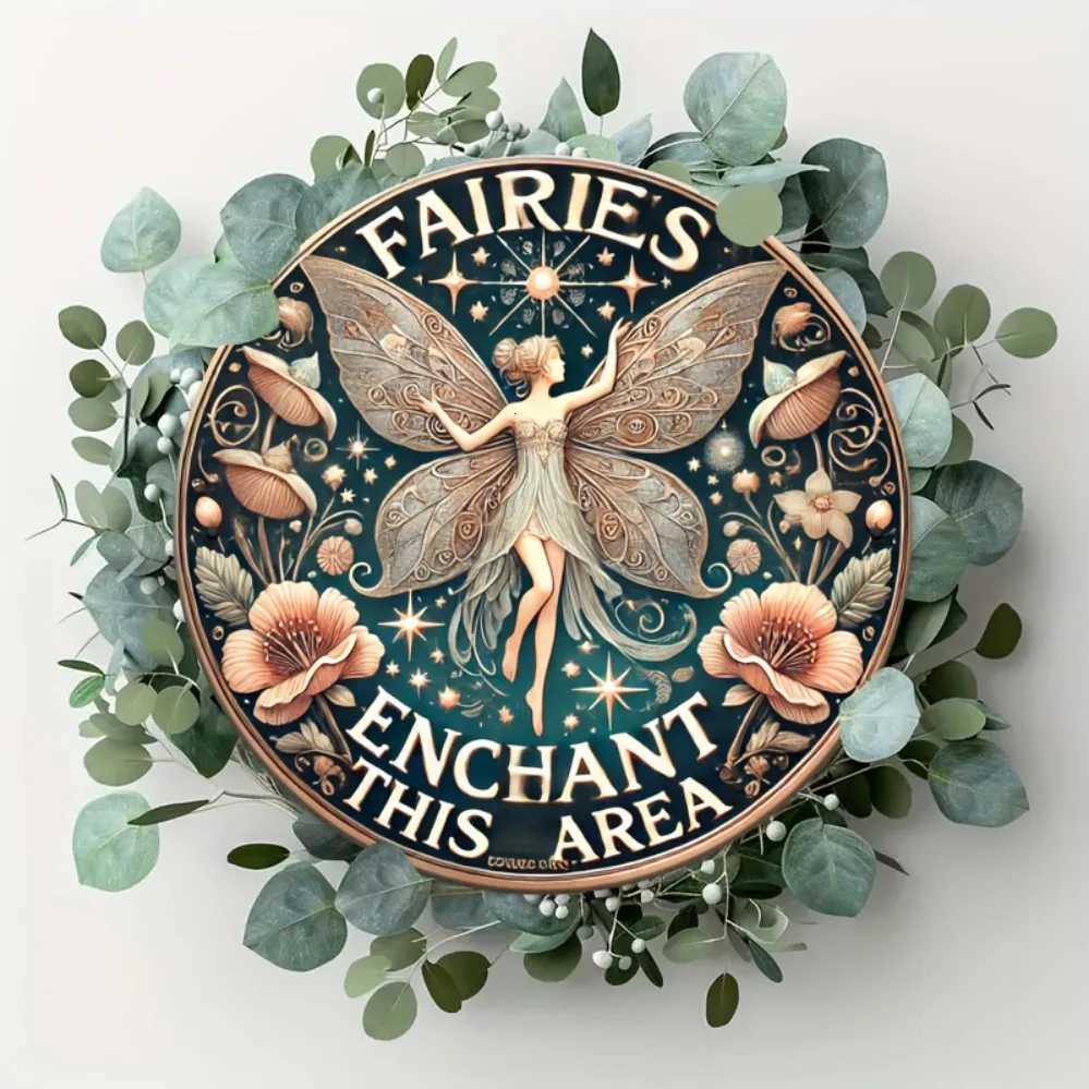 Fairy Enchant Area Metal Wall Decor Wall Mount Sign Artistic Creative Indoor Decor for Home Garden Bar CafeM251114