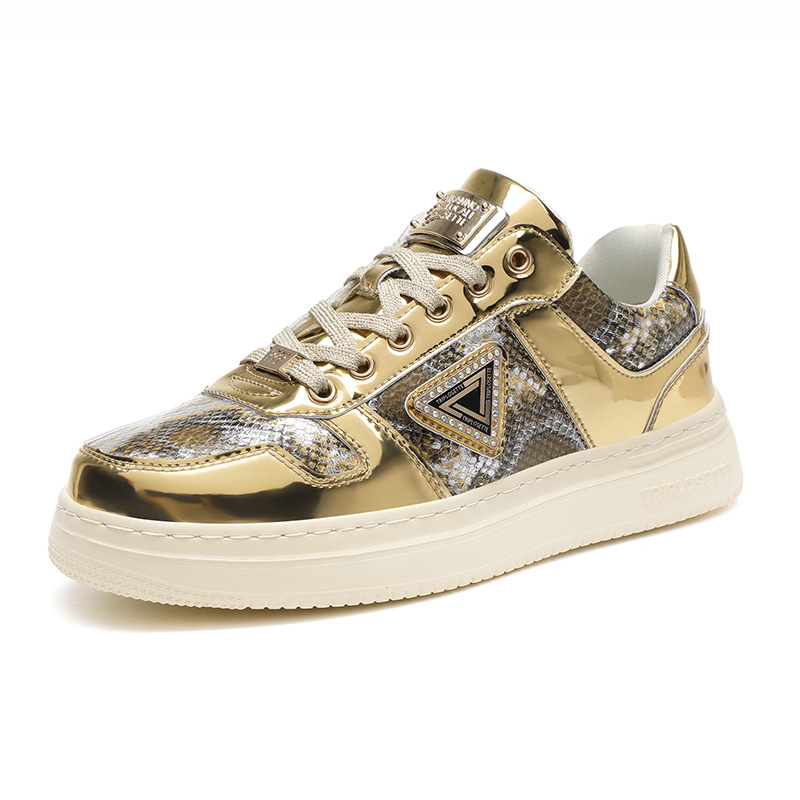 Designer Sneakers: Sequined Italian White Lace-Up Shoes for Men and Women (2024 Release)