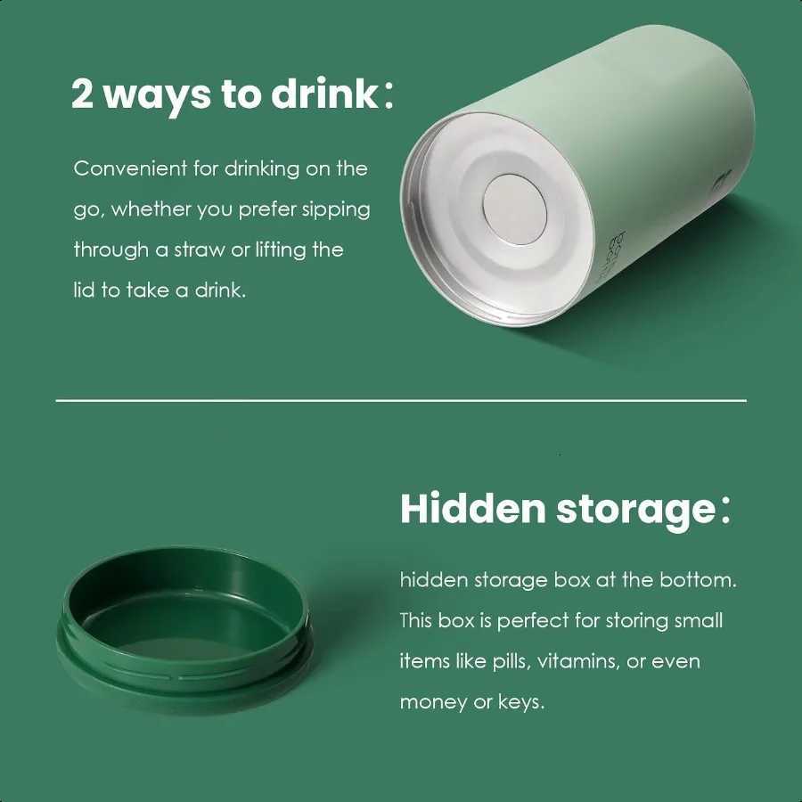 Insulated Water Bottle 64 oz Vacuum Stainl Steel Green C251114