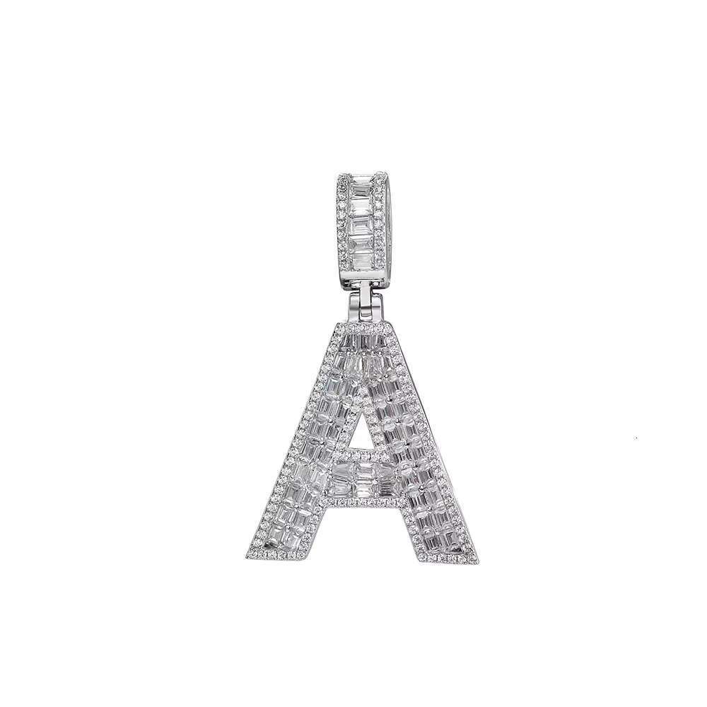 Cutting Moissanite Men's Initial Water Dia Ice Stone Letter Pendant
