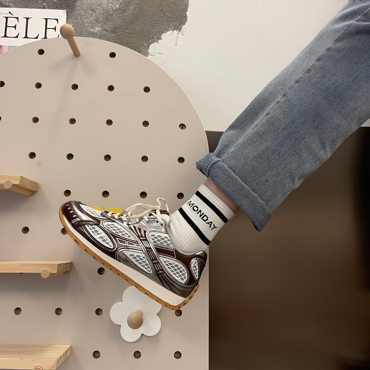 Laser sports shoes 2025 new spring and summer versatile genuine leather casual breathable silver women's shoes