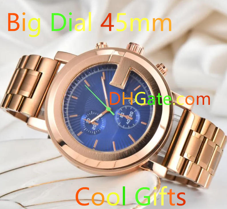 Moissanite Diamond Iced Out GU-Dwellers Diver Watches Men Big Dial GG 3-Pins Quartz Stainless Steel Watch Gifts