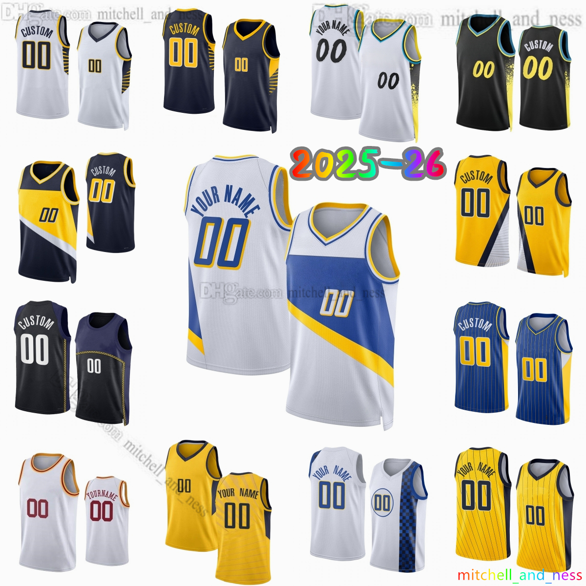 Custom 2025-26 City 43 Pascal Siakam Printed Basketball Jersey 00 Bennedict Mathurin 0 Tyrese Haliburton 1 Obi Toppin 2 Andrew Nembhard 26 Ben Sheppard Jerseys Shorts