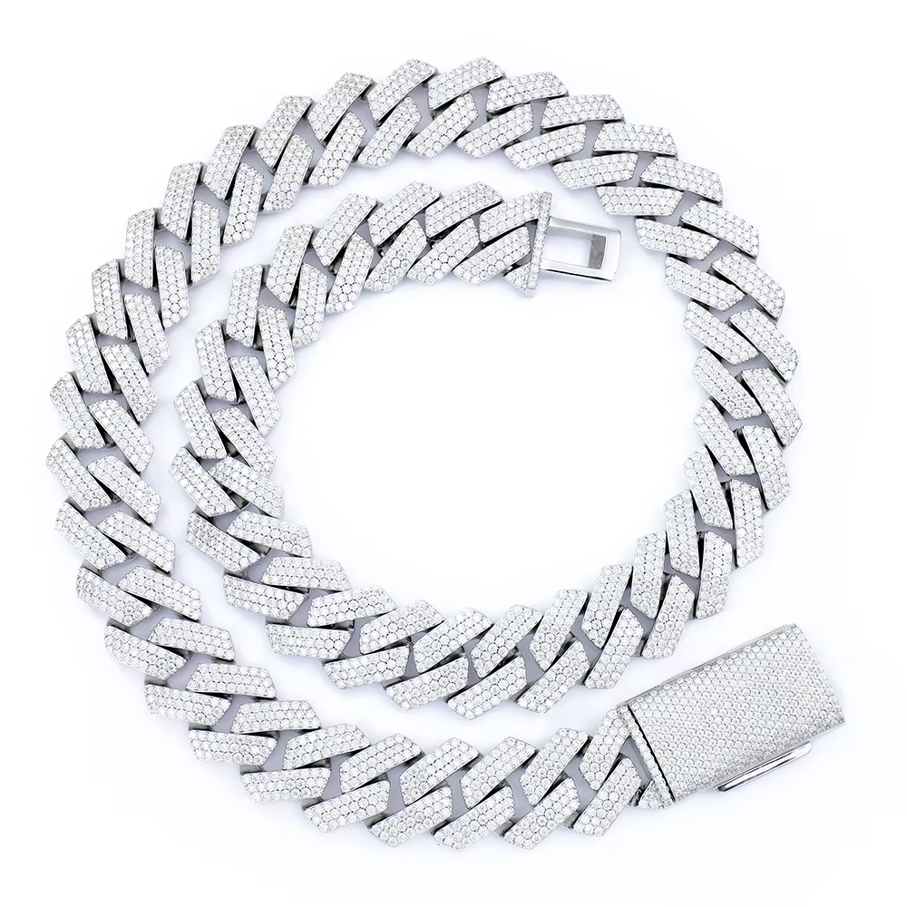 18MM-20MM Big k for Men Thick Iced Out Chain Gold Plated Moissanite Miami Cuban Necklace