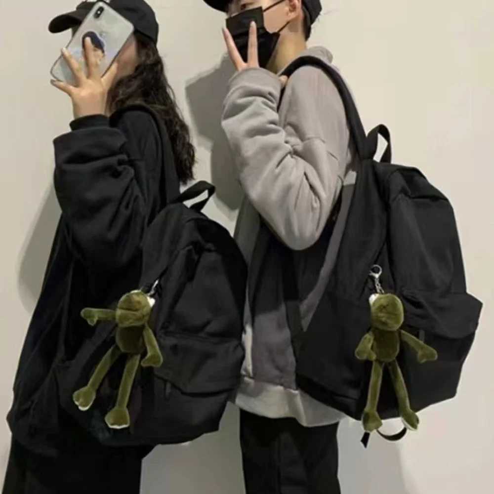 Large Capacity Black Backpack Light Simple Travel Bag Backpacks Student School Bags Student Zipper Backpack Storage bagW251113