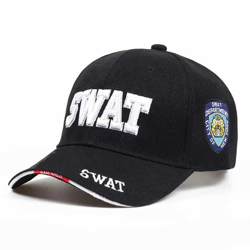 Sports Fashion SWAT Letter Embroidered Snap Cap Unisex Spring and Autumn Outdoor Adjustable Casual Hat Baseball Hat W250414