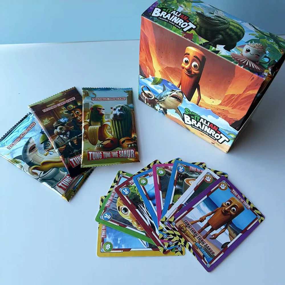 new 288PCS Italian Brainrot Collection Cards Toy Tungtungtung Sahur Tralalero Tralala Card Game Trading Cards Kids Birthday Gift C251114