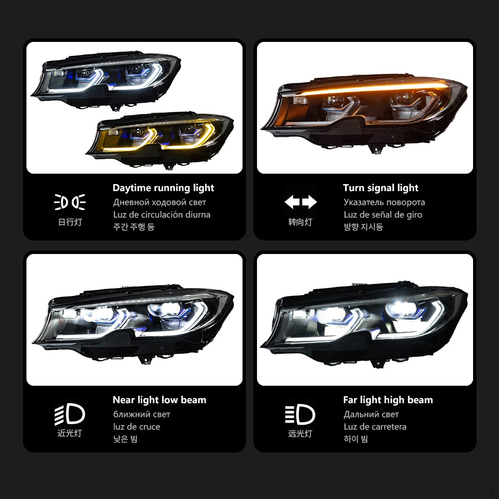 LED Headlight For BMW G20 G28 20 18-20 21 Upgrade Laser Style M3 LCI Daytime Lights High Beam Signal Lamp