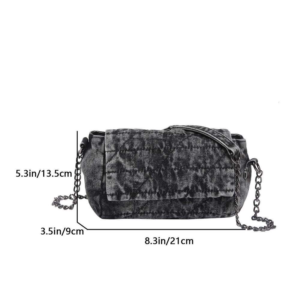 Retro Denim Shoulder 2024 New Simple Fashion Lady Underarm Handbag Shopper Purse Designer Jeans Sg Phone Bag