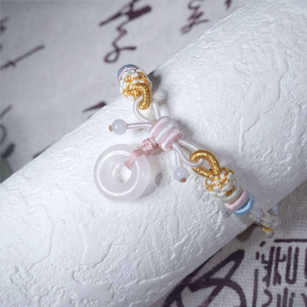 Dunhuang "Blossom Vow" Rose Quartz Cord - Delicate Pink Crystal Bracelet for Heartfelt Promises & Sweet Connections