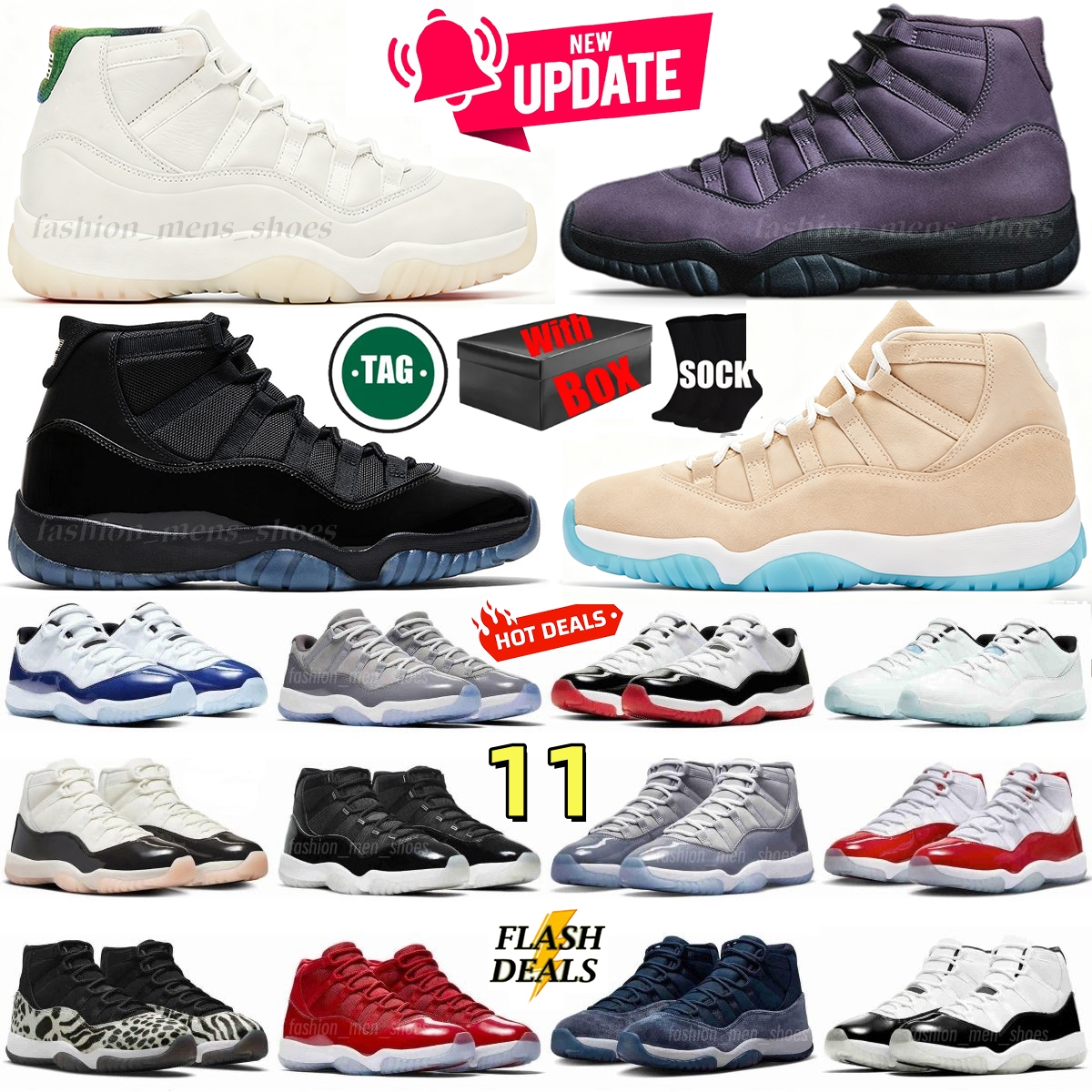 11s with box designer shoes OG Basketball Shoes 11 Gamma blue Canyon Purple Noir H-Town 285 Sail White grey concord bred Sports Sneakers women men shoes trainers 36-47