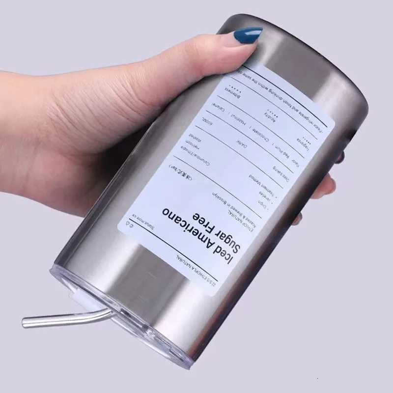 2pcs Reusable Coffee Tumbler Cup Double Wall Stainless Steel Vacuum Insulated Travel Coffee Mug Wth Straw Hot and Cold Mug C251114