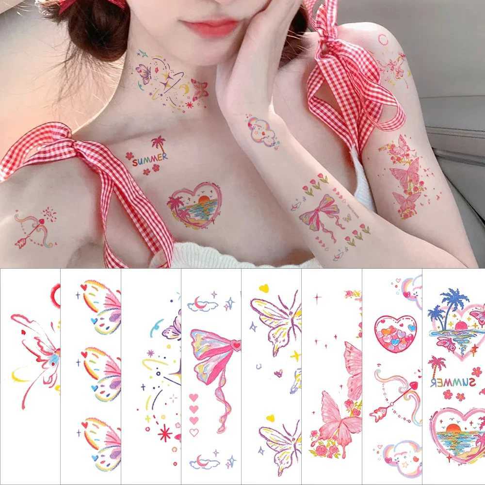 Flower and Butterfly Temporary Stickers Tattoo Self Adhesive Colored Human Art Tattoo Waterproof Fake Arm TattooXJ25414