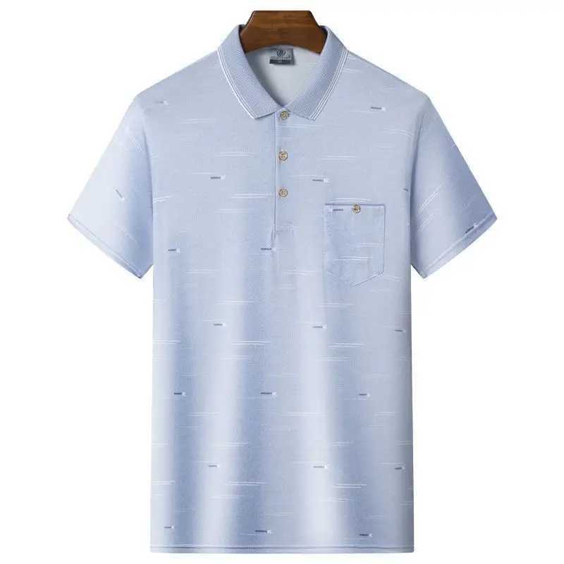 Dopamine mens ice silk T-shirt for middle-aged and elderly mens clothing grandfather short sleeved loose fit W250414