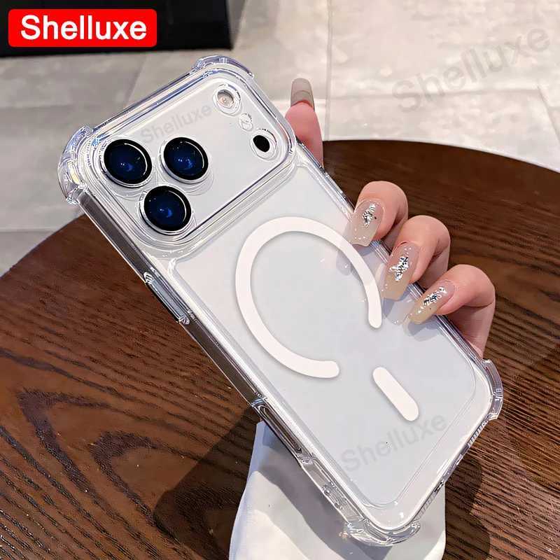 For iPhone17 ProMax Armour Magnetic Case Shelluxe For iPhone 17 Pro Max 17Air Cases Luxury Corners Protector CoverM251114
