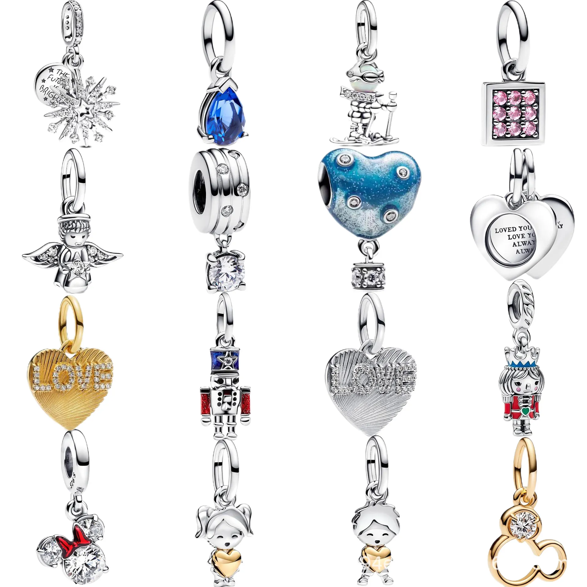 925 Silver Charm Steel - Tree Man Bead Dangle Fashion Charms Set Pendant DIY Fine designer Jewelry fit bracelet