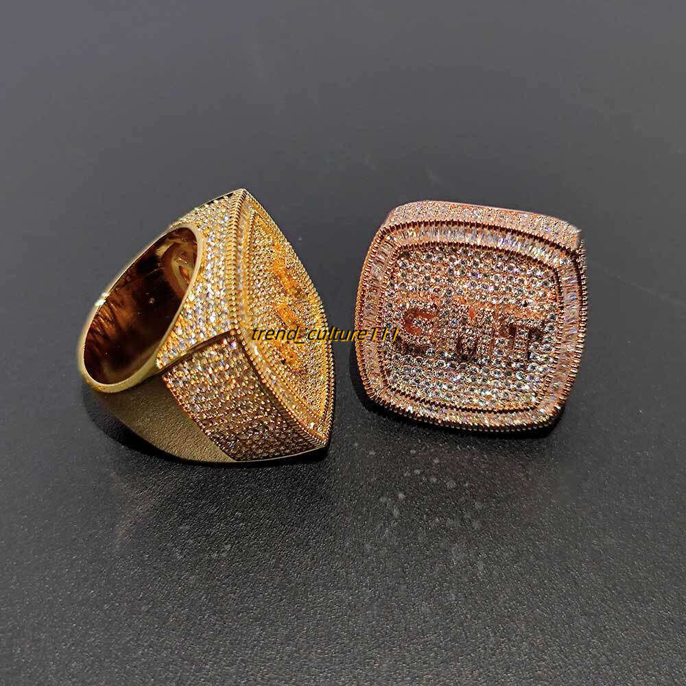 Hip hop Jewelry DIY Personalized Custom Letter Micro inlaid Moissanite Ring Men's and Women's Rings