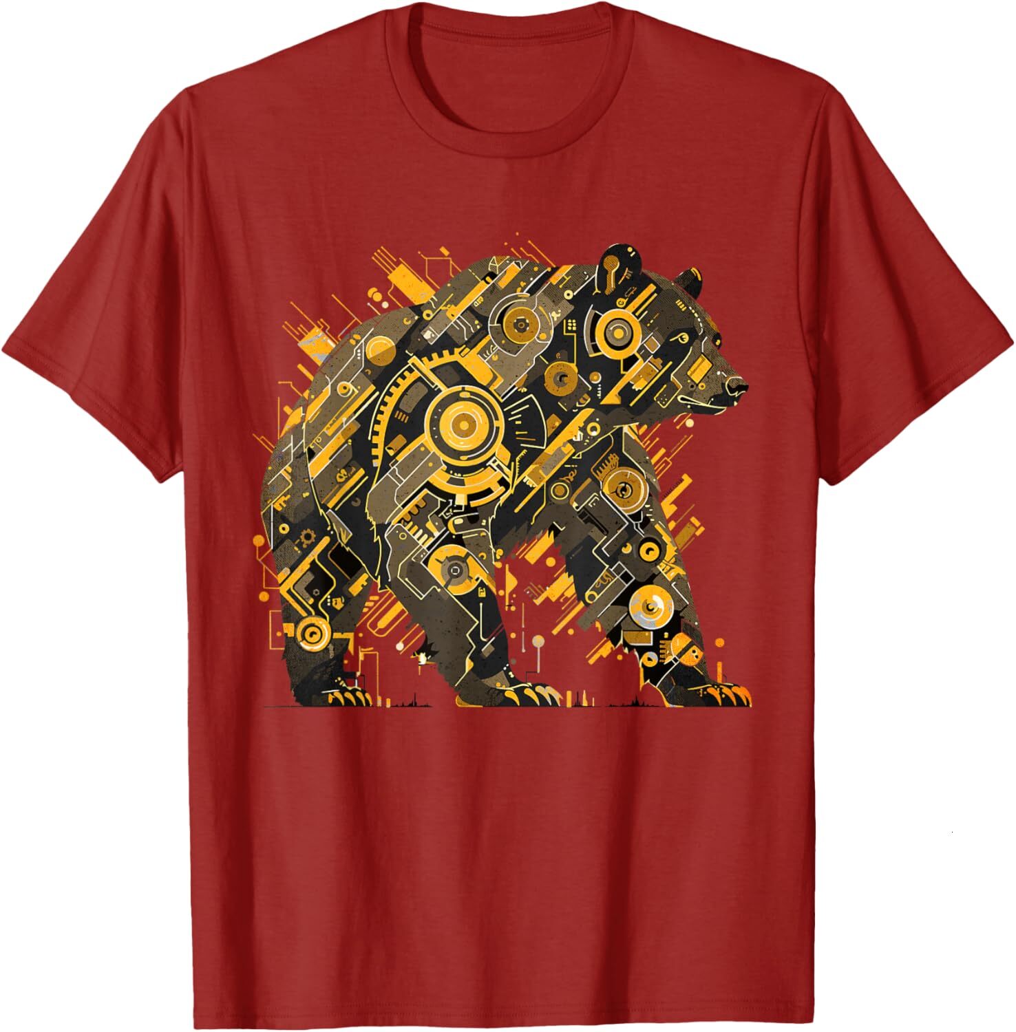 T shirt for Mens Awesome Wild Carnivore Animal Abstract Mechanical Bear Lover Graphic Tee Casual Tops Clothes Short sleeve