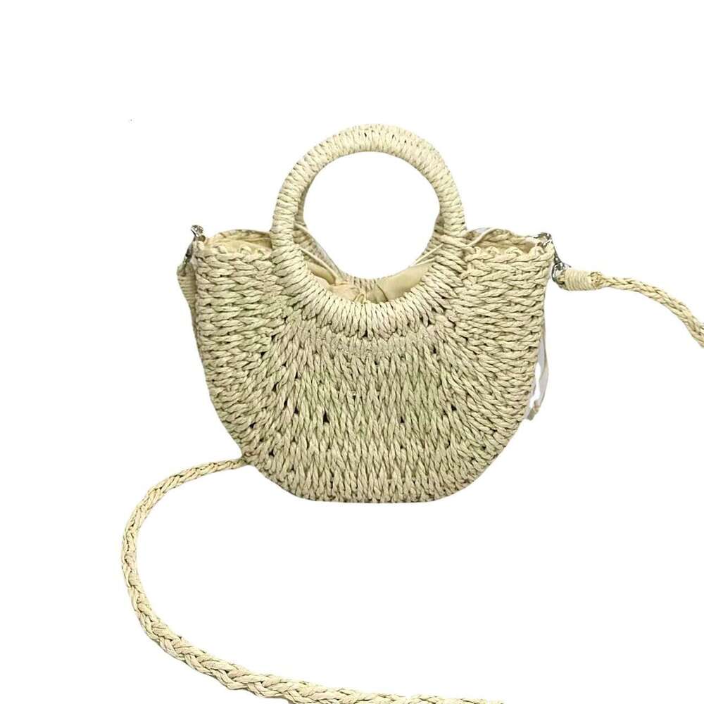 Handmade Beach Bag 2022 Spring New Fresh And Sweet Luggage Leather Goods Bag Grass Woven Women's Handbag Kq2