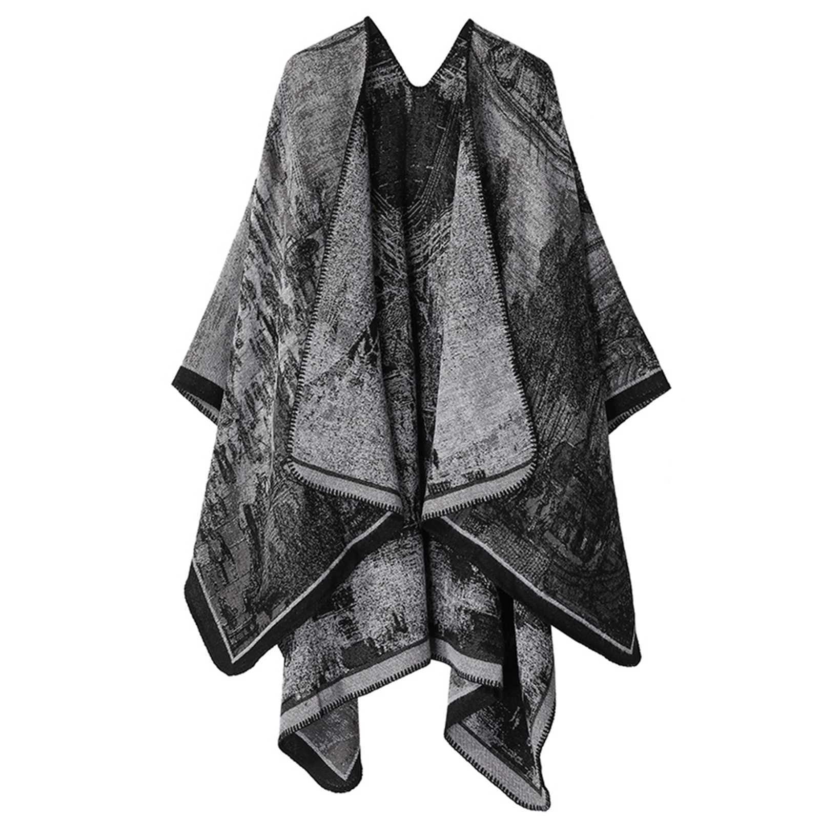 Luxury Ladies Fashionable Knitted Shawl High-End Travel Wear Imitation Cashmere Cloak Women Ethnic Style Knitted Cardigan Cape Poncho Y251114