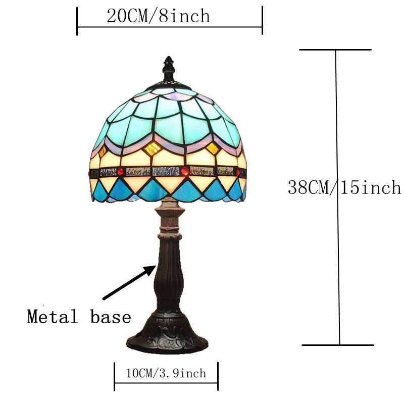 20CM European Style Mediterranean Small Lamp Tiffany Glass Lamps Bedroom Bedside Study Fashion Simple Childrens Lighting M251114