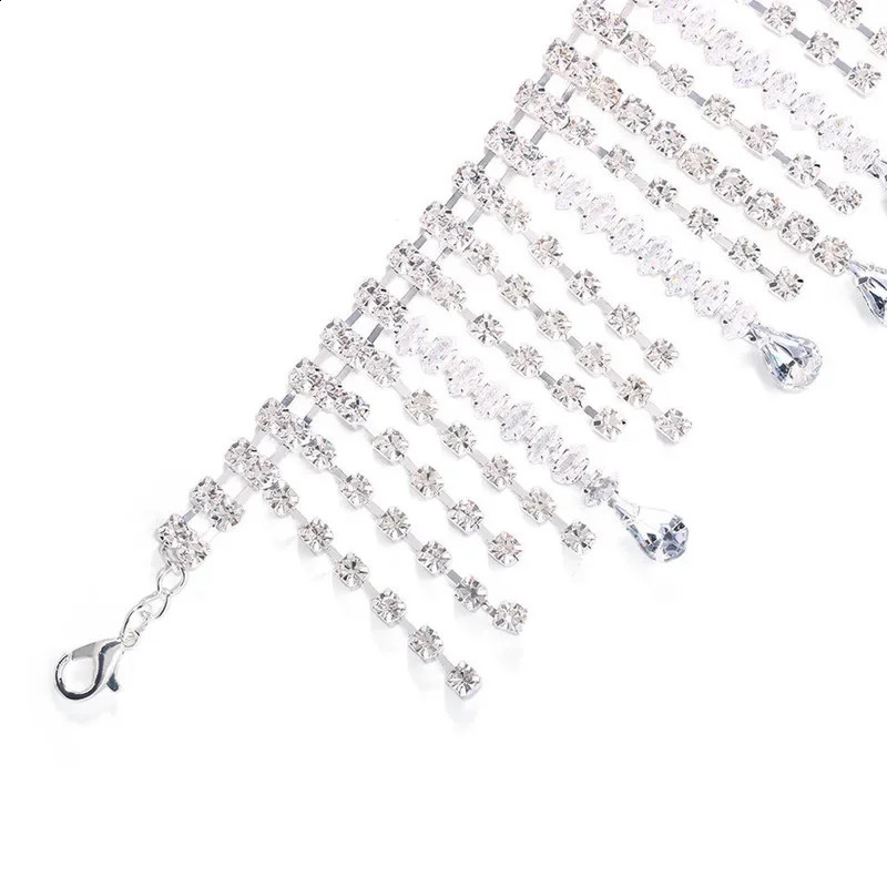 Stonefans Bohomian Rhinestone Irregular tassel Bracelet Womens Charm Barefoot High Heel Layered Bracelet Crystal Bracelet 250408