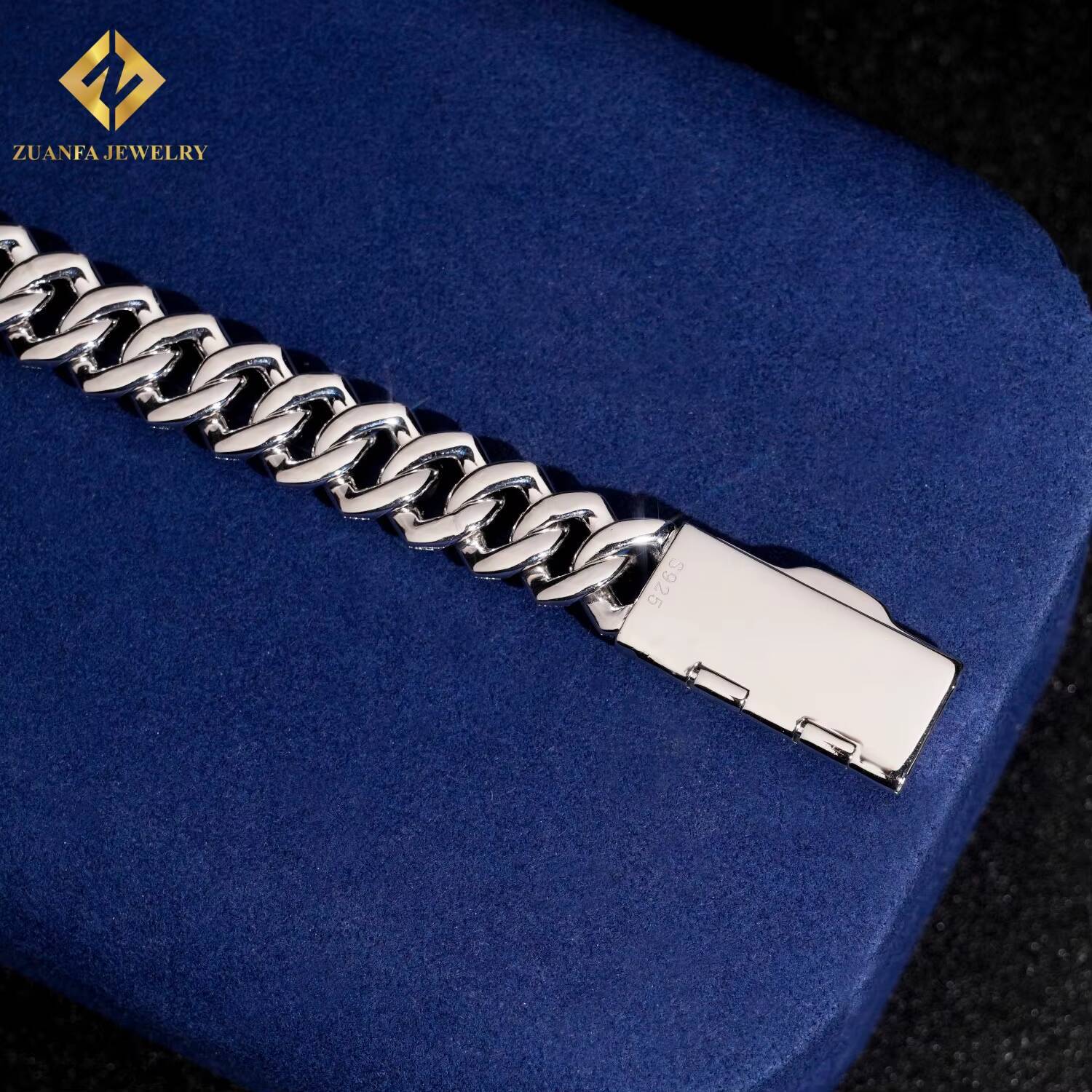 Wholesale Hip Hop Jewelry 13mm Bracelet Iced Out VVS Moissanite Cuban Link Chain Bracelet Diamond Men Pass Diamond Tester