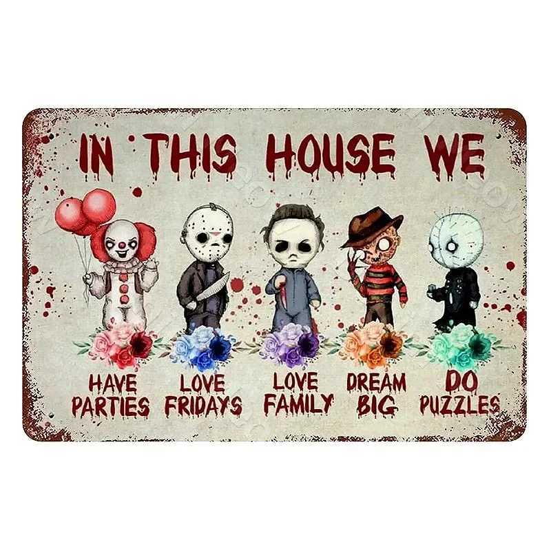 Vintage Stay Positive Skull Sign Witch Metal Tin Sign Funny Retro Sign for Home Living Room Wall Decor Halloween Gifts 8x12 InchM251114