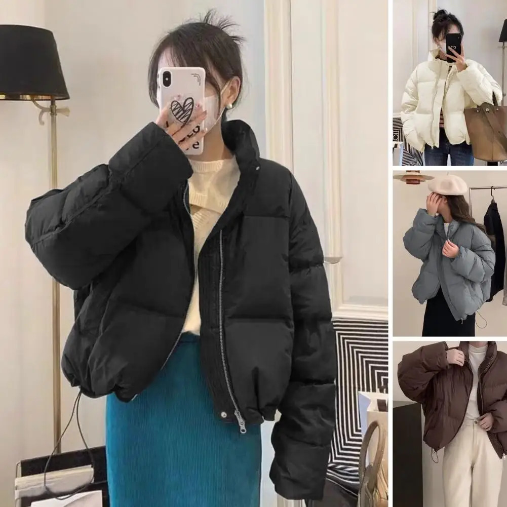 Winter Women Thick Warm Puffer Jackets Loose Coat Parkas Down Outwear Stand Collar Zipper Casual Solid Jackets Parka Coat 251110 - view 6