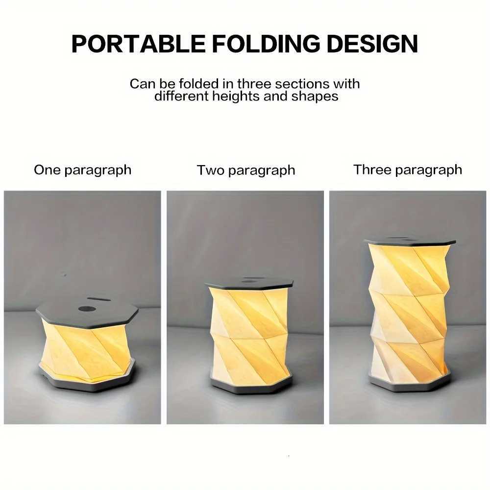 Folding Book Lamp Portable Paper Lanterns Dimmable Night Light Type-C Charging Christmas Gift for Bedroom Living Room M251114