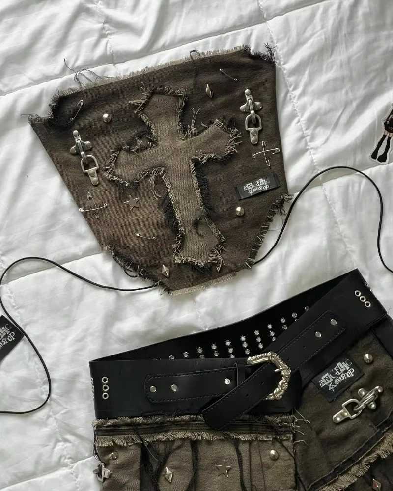 American fashion trend clown sexy womens street Y2K new hip-hop casual rock denim shorts Harajuku ultra-thin weight loss shortsXJ250414