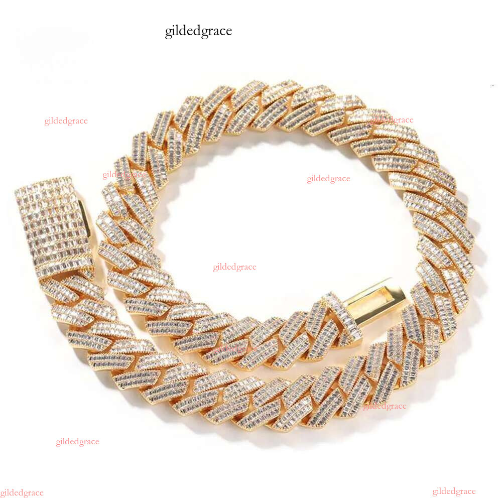 Pass Dia Tester Gra Certificates 6mm 8mm Width One Row Sterg Sier Vvs Moissanite Cuban k Chain Necklace NO2