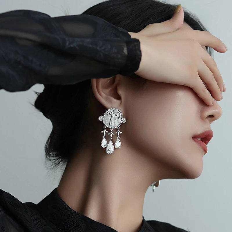 Crying Man avatar Stud Earrings 24 Vintage Tassel Premium Pendant chic eardrop large size 250411