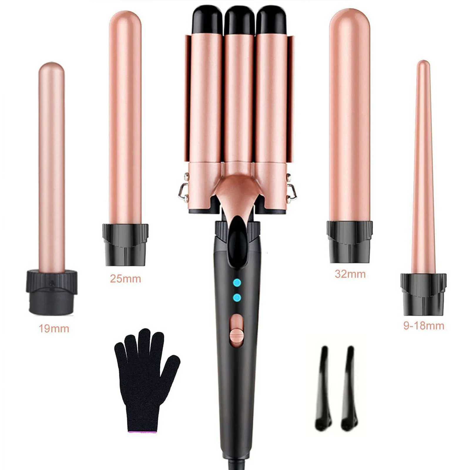 5 In 1 Hair Waver Curling Iron Professional Lcd Display Hair Wand Curler For Professional Salon At Home Diy Natural StylingT251114
