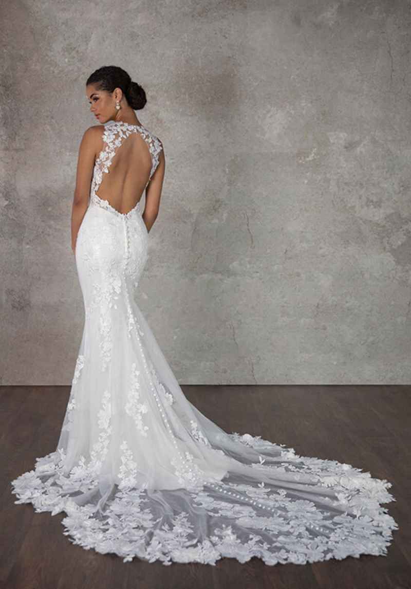 Elegant Mermaid Wedding Dresses New 3D-Flowers Lace Bridal Gown O-Neck Bride Dresses Robe De Vestido HOT SALE Size Customized Plue Size H25715