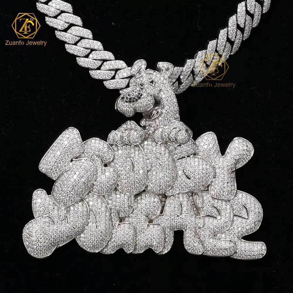 Hip hop Sier Iced and Tested with Silica Pendant Letters