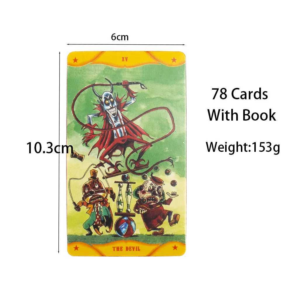 Freak Show Circus English Vision Tarot Cards Playing Games 78pcs Board Game Set with Guidebook for Family Gatherings C251114