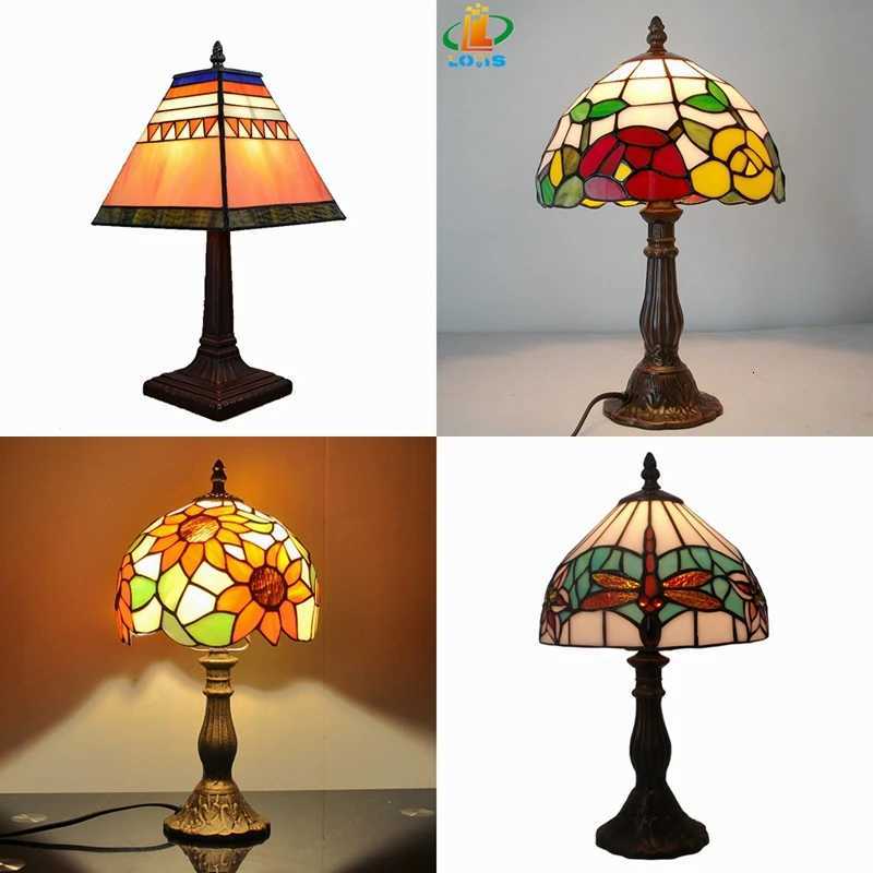 Nordic Sunflowers Pastoral Retro Desk Lamp Tiffany Glass Wedding Gifts Lighting Bedroom Bedside Reading Light Personality M251114