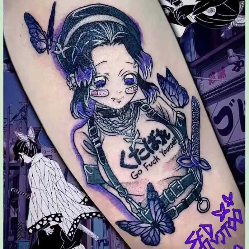 Halloween dark manga evil Kawakami Tomie double-sided girl waterproof temporary fake tattoo sticker sleeve anime tattooXJ25414
